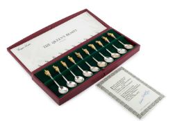 A set of ten silver and silver-gilt limited edition 'The Queen's Beasts' spoons, to commemorate