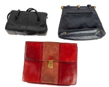 Three vintage bags to include one labelled Texier, Made in France, in navy with clasp shutter; A