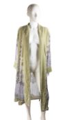 A Kooples, 2000, Japanese-inspired summer coat featuring beads, velvet, and a chiffon fabric, in