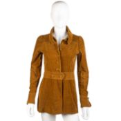 A BIBA mustard coloured needlecord jacket, with matching buttons and slightly gathered shoulder