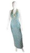 A selection of halterneck garments from the 1970’s and 1980's, to include a turquoise and sequined