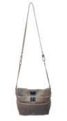 An Anya Hindmarch, London ladies' leather handbag in charcoal grey. With a long shoulder strap,