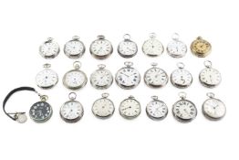 A large collection of pocket watches, of various dates and makers, together with an open face pocket