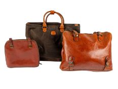 Three vintage bags to include a Texier (France) ladies leather handbag with a long strap; A