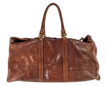A selection of vintage travel bags to include: a suitcase with checked lining, labelled The