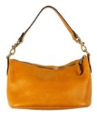 A Mulberry ladies' shoulder bag, in rusty orange with suede lining and zip closure. Approx.