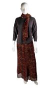A Caroline Charles, London long floaty skirt with a small flower pattern, together with a matching