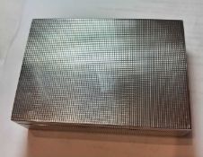 A Danish silver cigarette box, of rectangular form, with chequer engraved decoration, assay marks