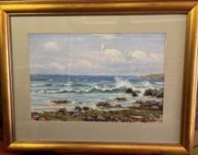 Charles Goldsborough Anderson (1865-1936) A rocky coastal landscape, signed, goache, 33.5 x 51cm