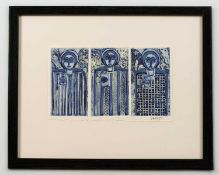 Betty Ebanja “Three Apostles” Colour Etching, Signed in pencil 12.8cm x 22.5cm