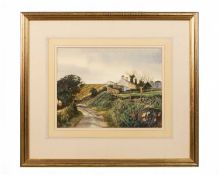 Richard Bolton (b.1950) Landscape with cottage, signed and dated 90, watercolour, 22 x 29cm