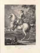 Johann Elias Ridinger Equestrian subjects, a group of three prints (restrikes), 44 x 34cm. (3)