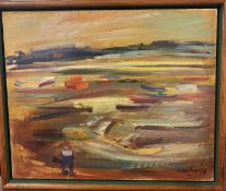 Jacques Deshaies (1941-2005) Three large oil paintings together with a book on the artist (3).