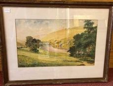 Walter Goddard (act. c.1906) Highland river landscapes, both signed, watercolours, 32 x 54cm (a