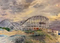John Steane (b.1931) A collection of watercolours, to include 'Southport Lancs Big Dipper 1959',