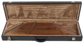 An Iranian hardwood santur, 90cm overall, cased