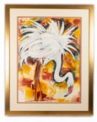 Rozanne Bell (b.1962) A study of a flamingo mixed media 75 x 55cm.