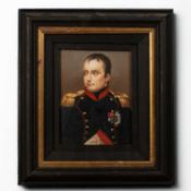 Manner of Jacques Louis David Portrait of Napoleon, oil on board, 21 x 16cm There are a couple of