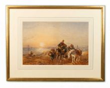 Attributed to John Frederick Taylor (1802-1891) 'Returning Home', watercolour, 33 x 50cm Repaired