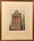 Day & Son (Lithographers) 'A Cabinet by Cremer, Paris', chromolithograph, 31.5 x 23cm, and two