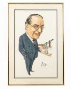 Loon (20th/21st century) Caricature portrait of David Lyle, signed, inscribed verso 'Painted in Hong