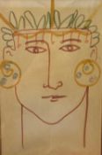 Manner of Pablo Picasso (1881-1973) Man with earrings indistinctly signed (lower right) 23 x 15cm.
