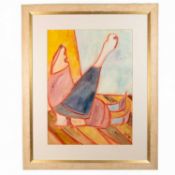 Albert Louden (b.1943) Two Figures, 1990 signed and dated watercolour 74 x 55cm.