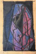 Modern School Abstract, 1951 signed 'HC 51' (upper right) mixed media on paper 28 x 23cm.