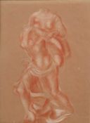 Attributed to Christopher Wood (1901-1930) Figure study, sepia chalks heightened with white, 31 x