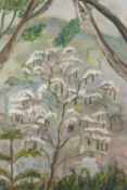Vivien John (1915-1994) A tree in blossom, signed and dated 1982, oil on paper, 54 x 36.5cm
