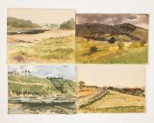 Tony Herbert (1927-2024) Harbour view, signed, watercolour, 28 x 42cm, together with 10 various