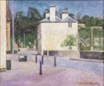 Ernest F. Edwards (1914-2006) The Yellow House, France, signed, oil on canvas, 24.5 x 29cm
