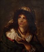 K. Mellor, after N. Schmitt The gypsy girl, signed and inscribed, oil on canvas, 60 x 51cm