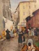 Philip Naviasky (1894-1983) Place Vivaux, Marseille, signed, oil on canvas, 64 x 49cm