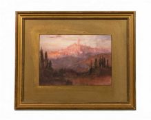 R. H. Wright (early 20th century) A Continental hillside town, signed and dated 1900, watercolour,