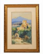 Frank Henry Mason (1875-1965) 'Playing Card Design', an Italianate landscape, signed with