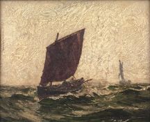 Ernest Dade (1868-1935) 'Coble, early morning', signed, inscribed with title to a label on the