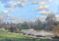 Robert Read (20th/21st century) St James' Lake, Brackley, signed and dated '02, oil on board, 75 x