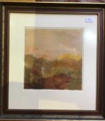 Morris Nitsun (b.1943) 'Woods at Sunset', signed, oil on paper, 30 x 28cm Exh. Sally Hunter Fine