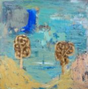 Cha Li (Contemporary) Prophets and Wisdom oil on canvas painted for the Slade Degree Show 90 x