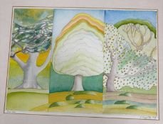 R Baggally (20th Century) Trees, 1972 watercolour 26 x 36cm; together a with a collection of