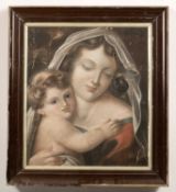 Continental School (19th century) Madonna and child, pastel, 42.5 x 38cm