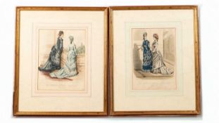 A collection of 8 fashion plates, coloured engravings, to include 'The Newest French Fashions