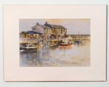 Tony Herbert (1927-2024) 'The Cobb, Lyme Regis', signed, watercolour, 19 x 28cm, and two further,