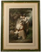 Louis Busière (1880-1960) A mother suckling her infant, with children alongside, mezzotint circa