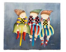 Follower of Dora Holzhandler (1928-2015) The Ballet Dancers, indistinctly signed, oil on canvas,