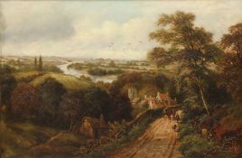 Albert Dunington (1860-1928) The road to Windsor, signed and dated 1891, oil on canvas, 59 x 90cm