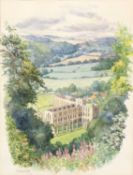 Valerie Petts (20th century) Rievaulx Abbey, signed, watercolour, 28 x 21.5cm; and a river landscape