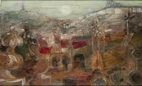 Ondrej Pavlik (b.1938) Landscape signed (lower right) oil on board 34 x 54cm.