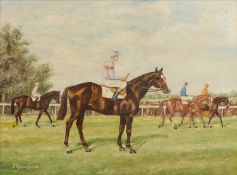 J. Adamson (20th Century) At the Start, signed ‘J. Adamson –’ (lower left), oil on board, 16½ x